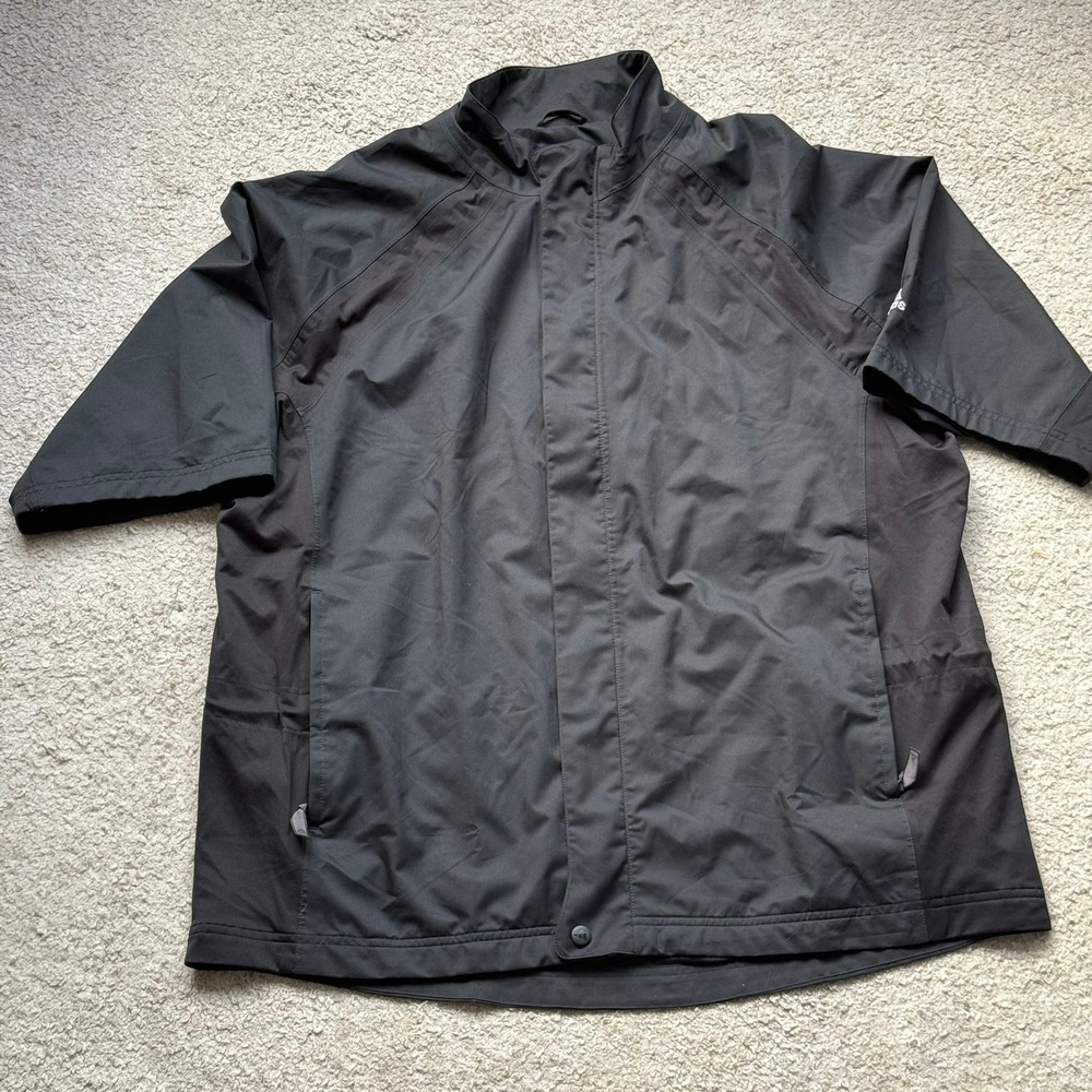 Vintage 2007 Adidas Short Sleeve Windbreaker Jacket Black Men's XL 862336 AQ2002